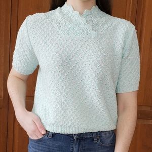 Vintage Aqua Knit Top